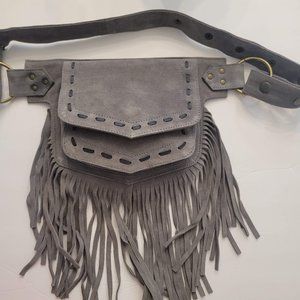 Genuine Leather Cow Girl Leather Fringes Fanny Pack
